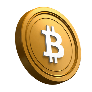 Bitcoin-(BTC)-Münze in schräger Ansicht im Design des Hero-Bereichs