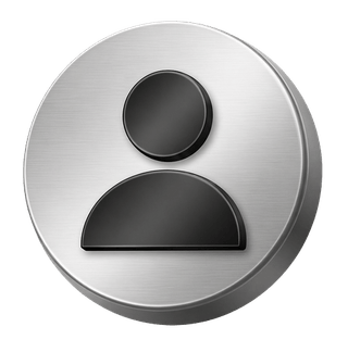 Silbernes dekoratives 3D-Symbol eines Benutzeravatars auf der FAQ-Seite